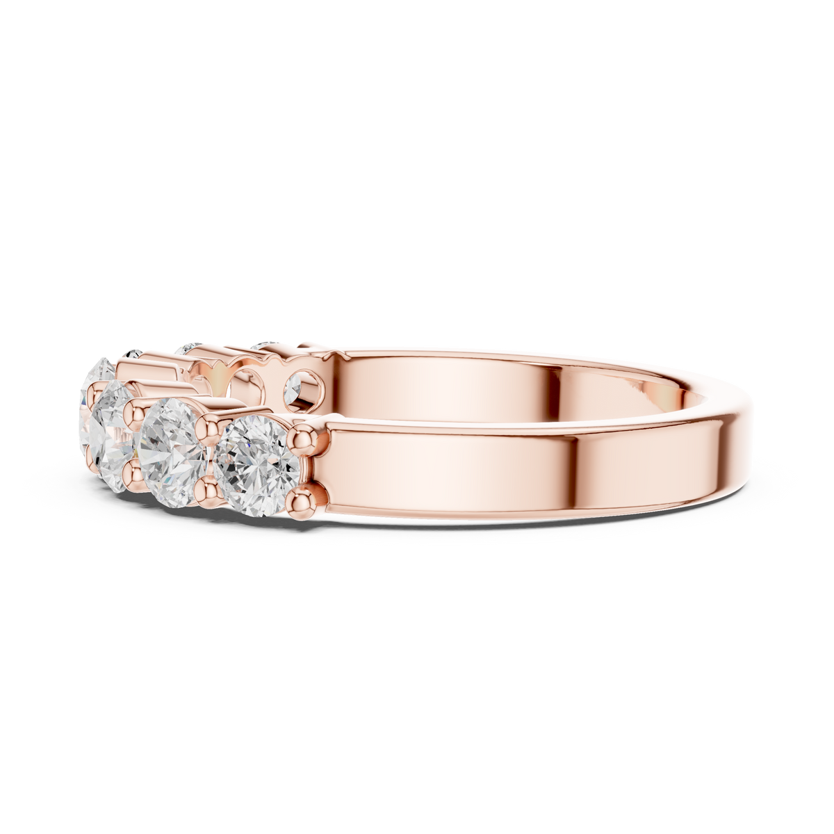 Graduated Round Diamond Half Eternity Ring, Rose Gold