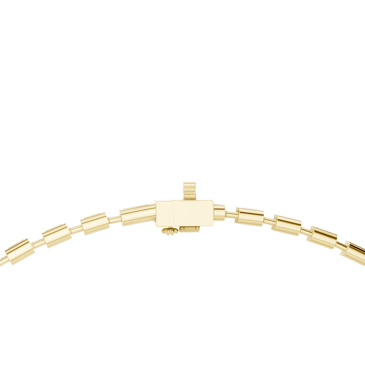 Eterna Emerald Cut Lab Grown Diamond Tennis Necklace, Yellow Gold
