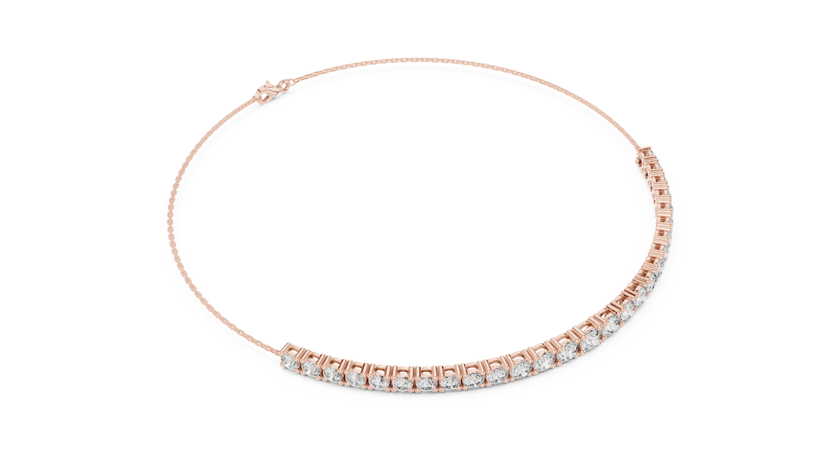 Graduated Round Lab Grown Diamond Tennis Bracelet, Rose Gold