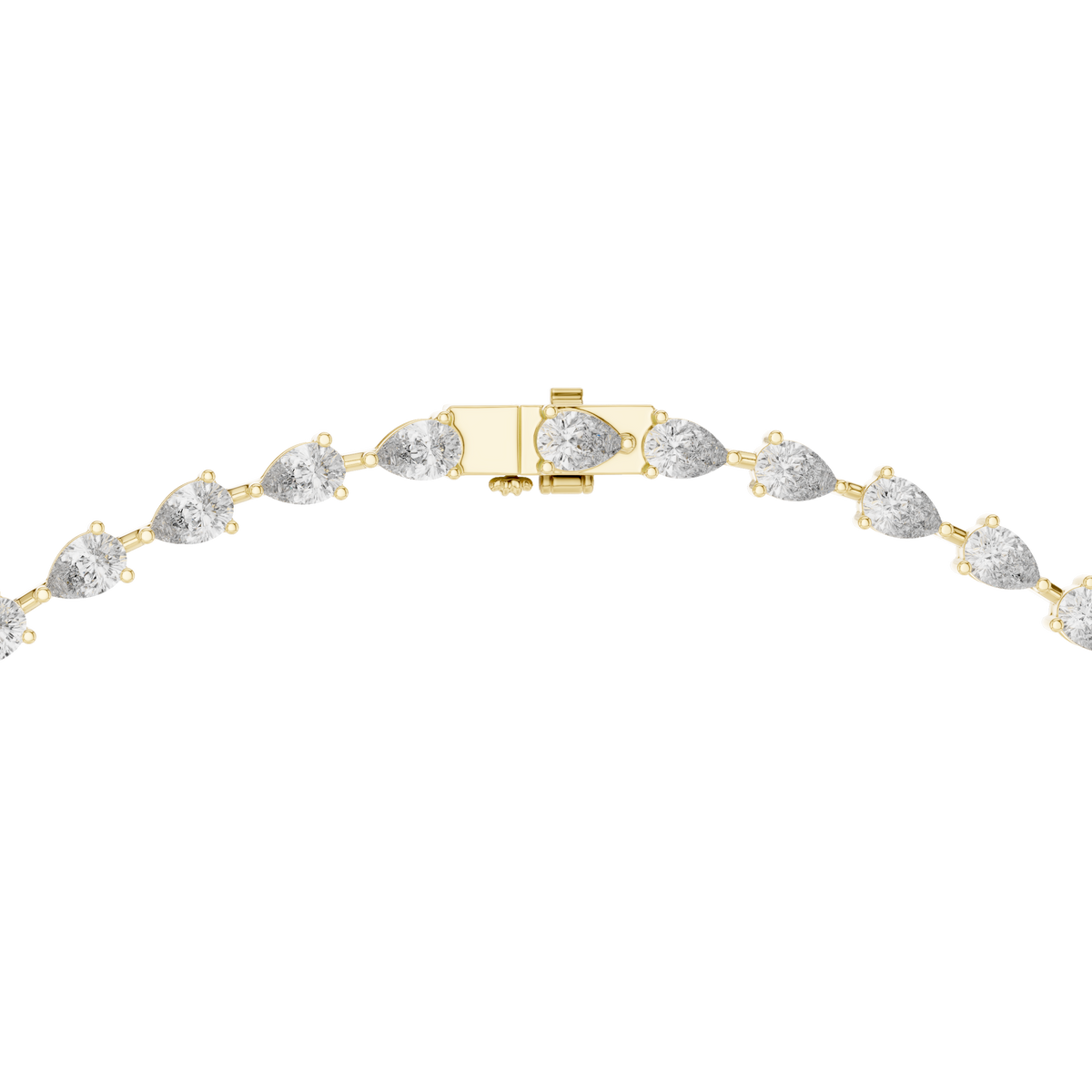 Serena Pear Lab Grown Diamond Tennis Necklace, Yellow Gold