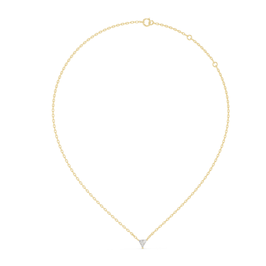 Trillion Cut Lab Grown Diamond Pendant, Yellow Gold
