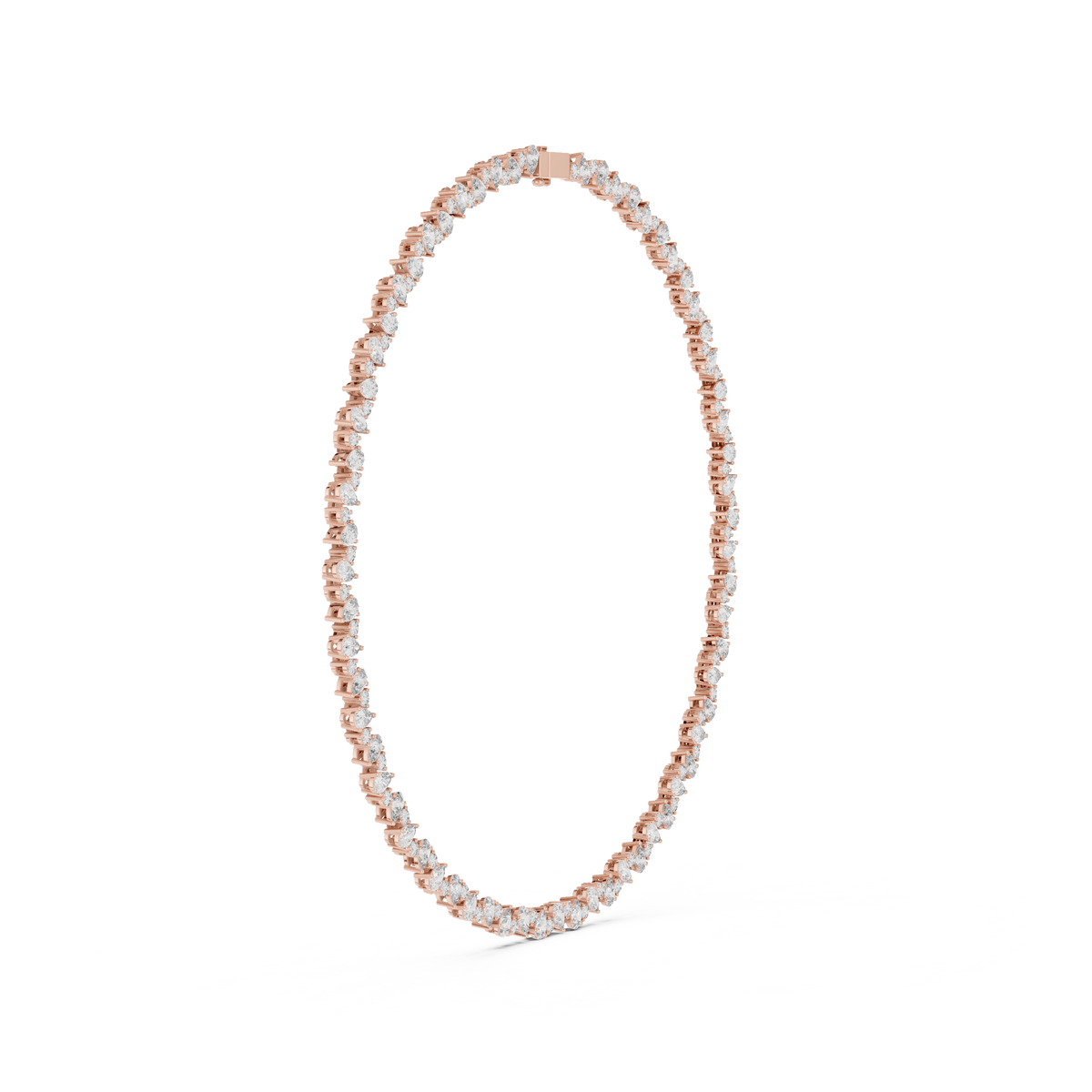 Seraphina Pear Lab Grown Diamond Tennis Necklace, Rose Gold