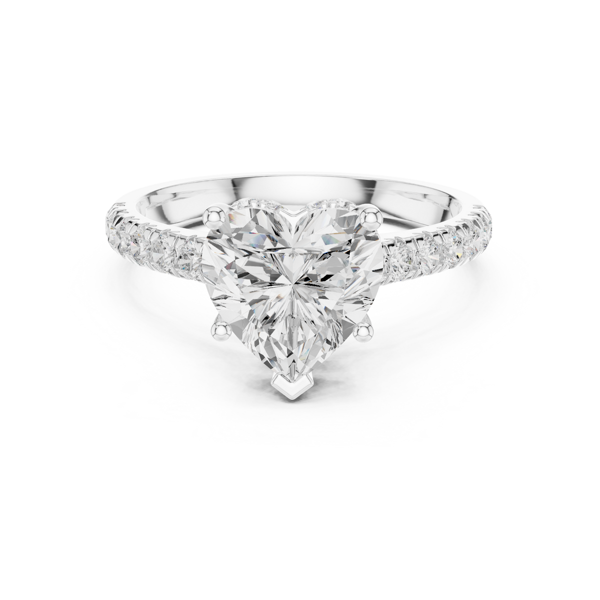 IGI Certified Heart Cut Lab-Grown Diamond Solitaire Ring, White Gold