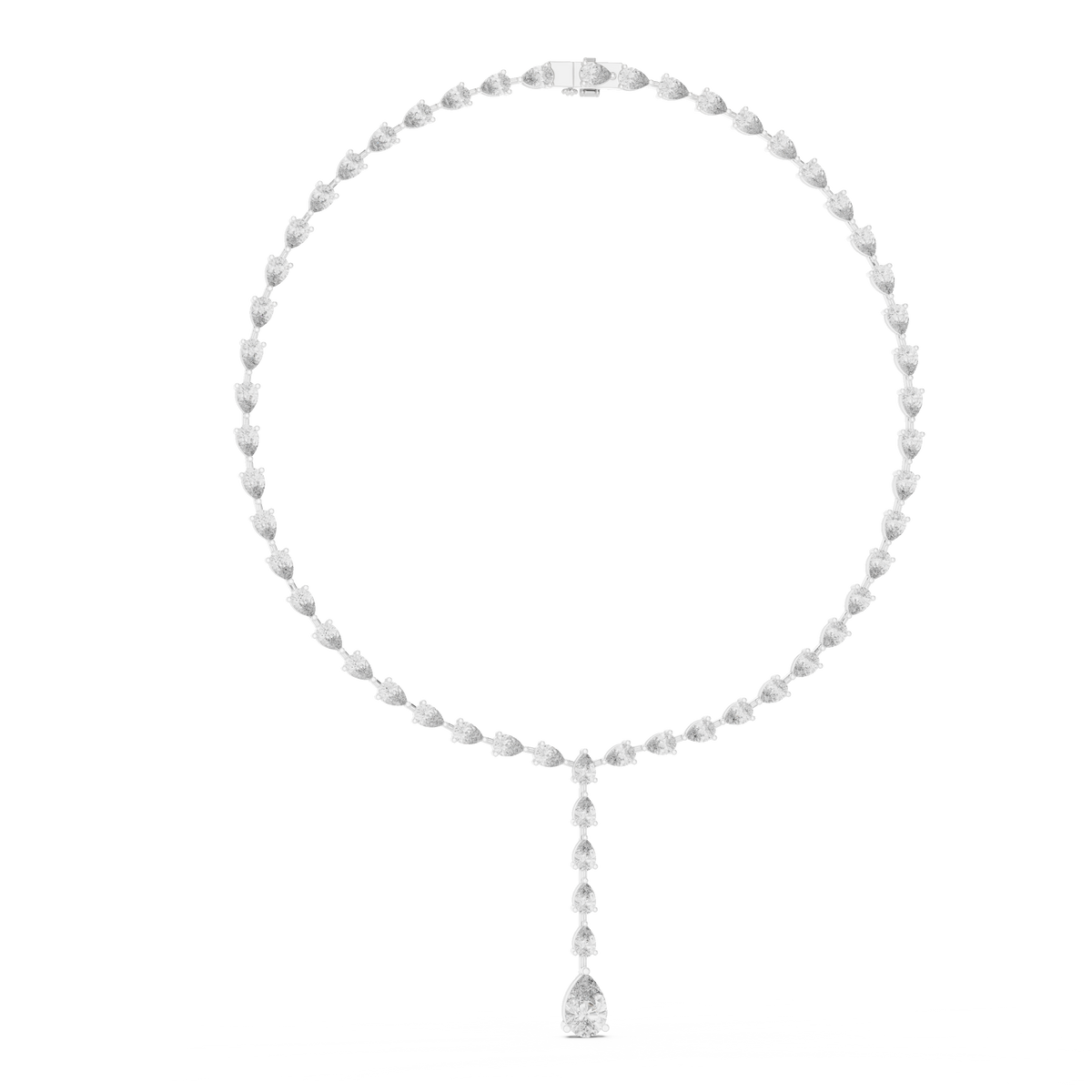 Serena Pear Lab Grown Diamond Tennis Necklace, White Gold