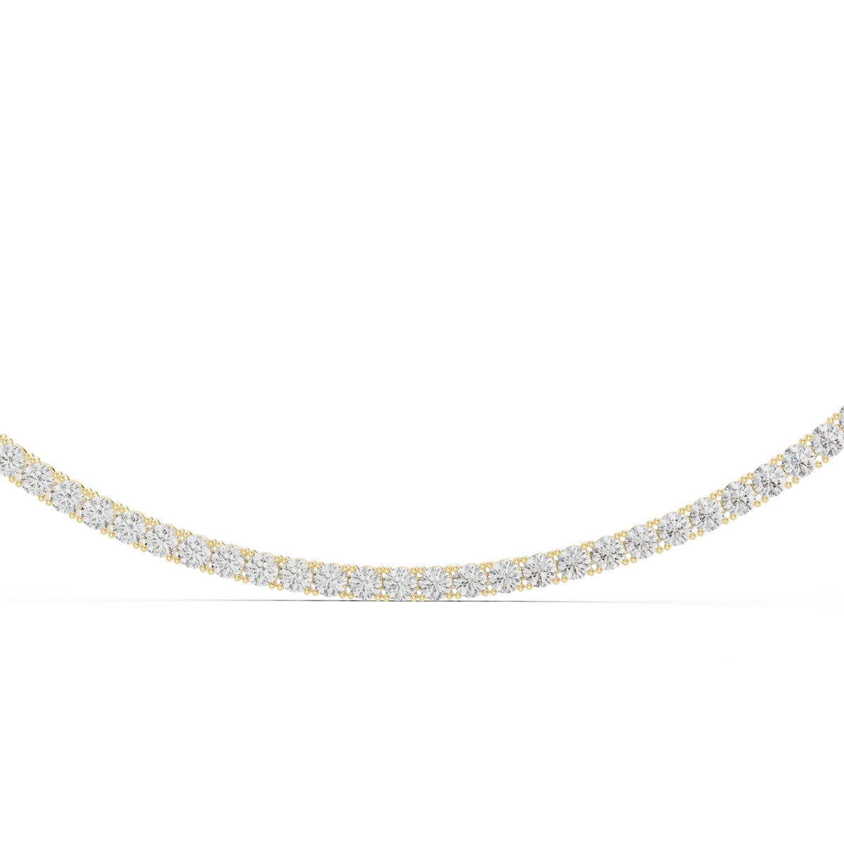 Aria Round Lab Grown Diamond Tennis Necklace, Yellow Gold
