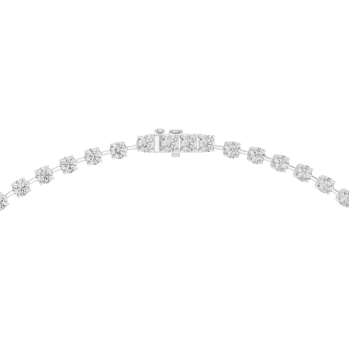Round Lab Grown Diamond Drop Tennis Necklace in 14K Gold, White Gold