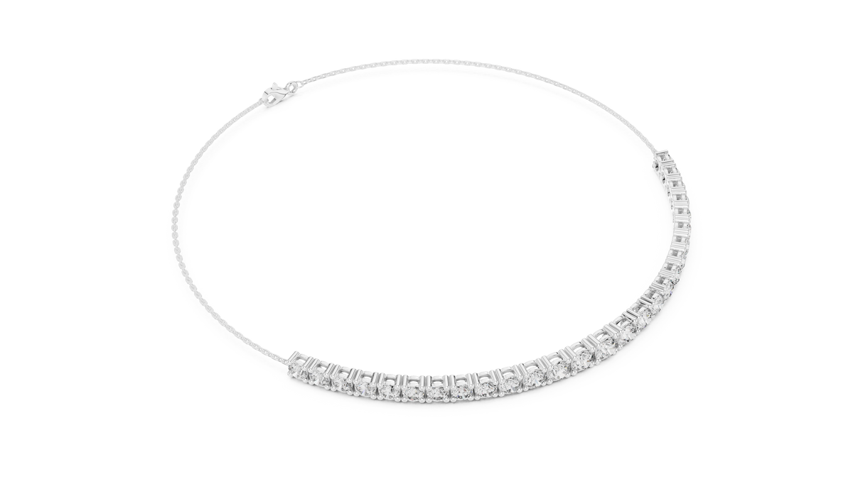 Graduated Round Lab Grown Diamond Tennis Bracelet, White Gold