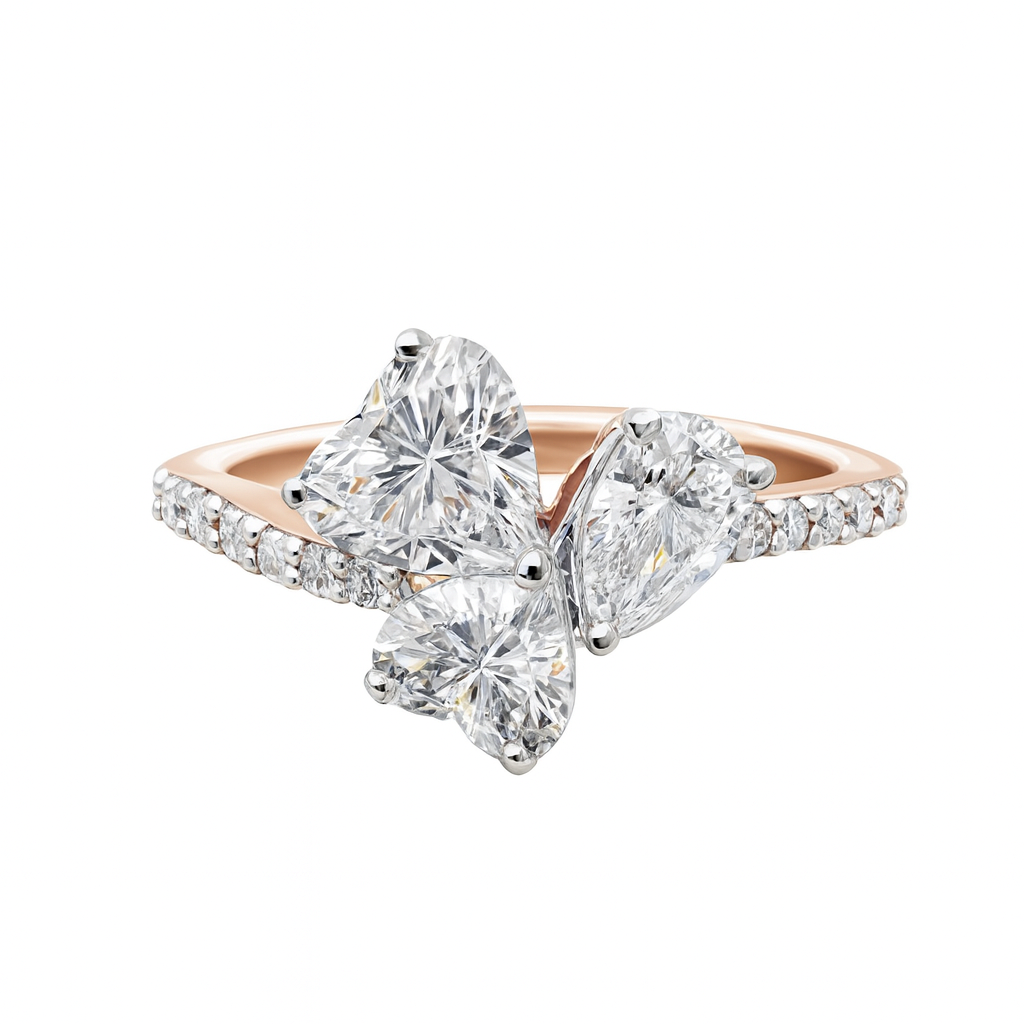 heart&pear ring