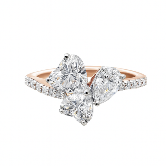heart&pear ring