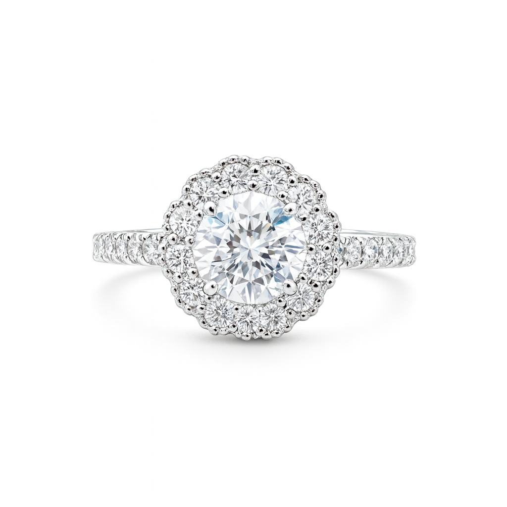 lab Diamond ring with a halo 