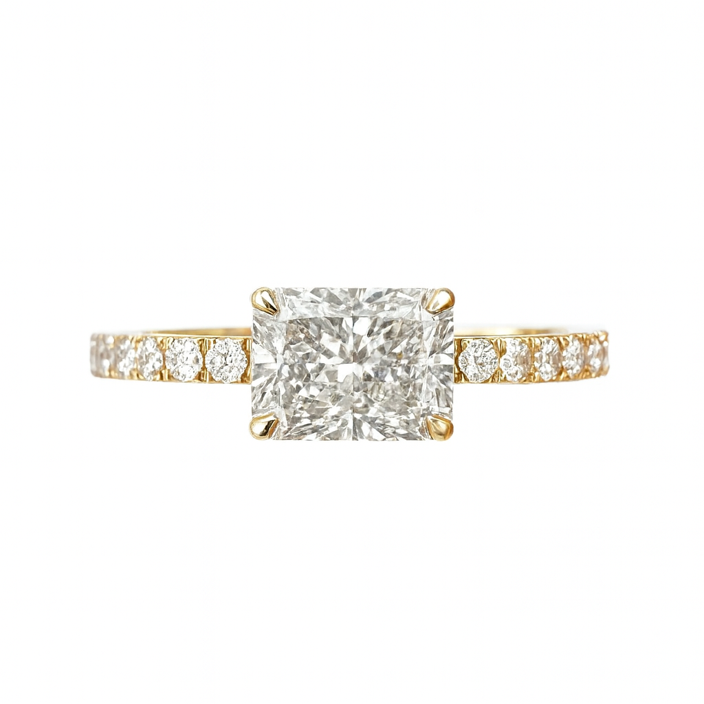lab grown raddiant diamond band ring