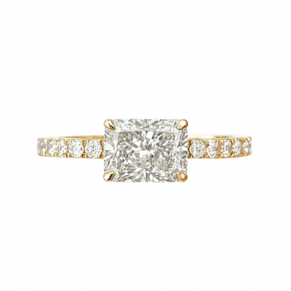 lab grown raddiant diamond band ring