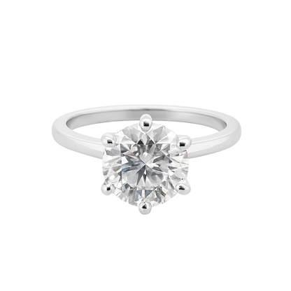 lab round diamond solitaire ring