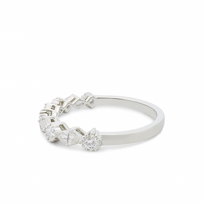 multiShape lab diamond ring side white gold