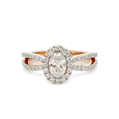 oval diamond holo ring 