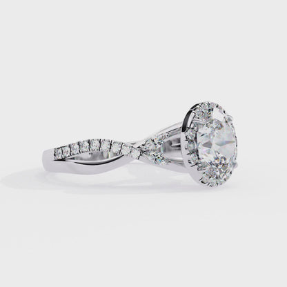 LGD Solitaire Ring Oval Stone (1.60ct) In 14K Gold  #LGD-OV-CD198