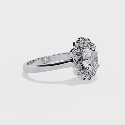 LGD Solitaire Ring Round  Stone (1.63ct) In 14K Gold    #LGD-RD-CD196