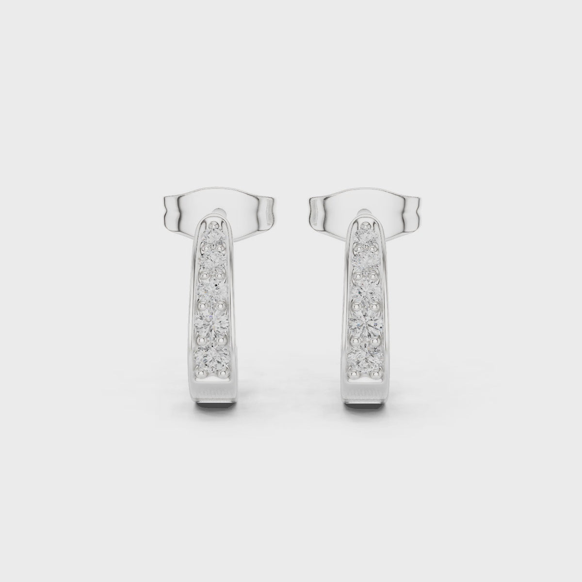 Minimalist IGI Certified Diamond Huggie Earrings, White Gold