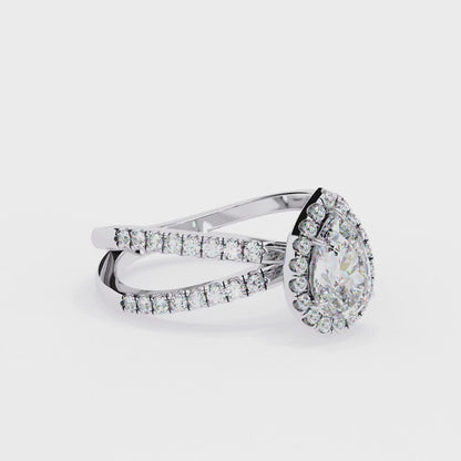 LGD Solitaire Ring Pear Stone (1.70ct) In 14K Gold