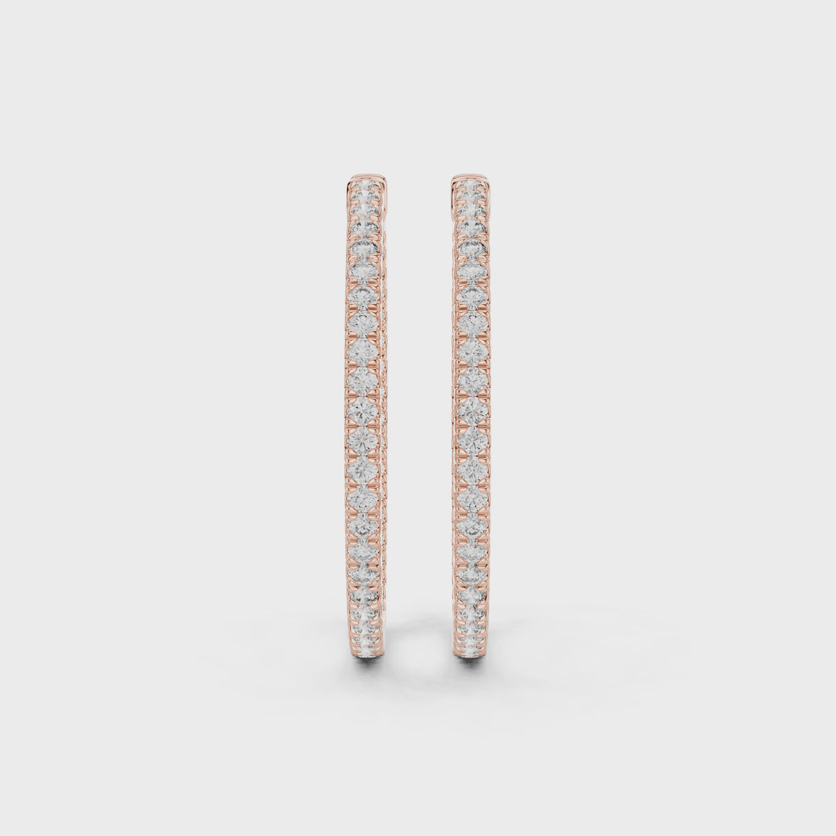 Inside-Out Round Diamond Hoop Earrings, Rose Gold