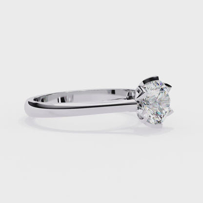 LGD Solitaire Ring Round  Stone (1.41ct) In 14K Gold    #LGD-RD-CD039