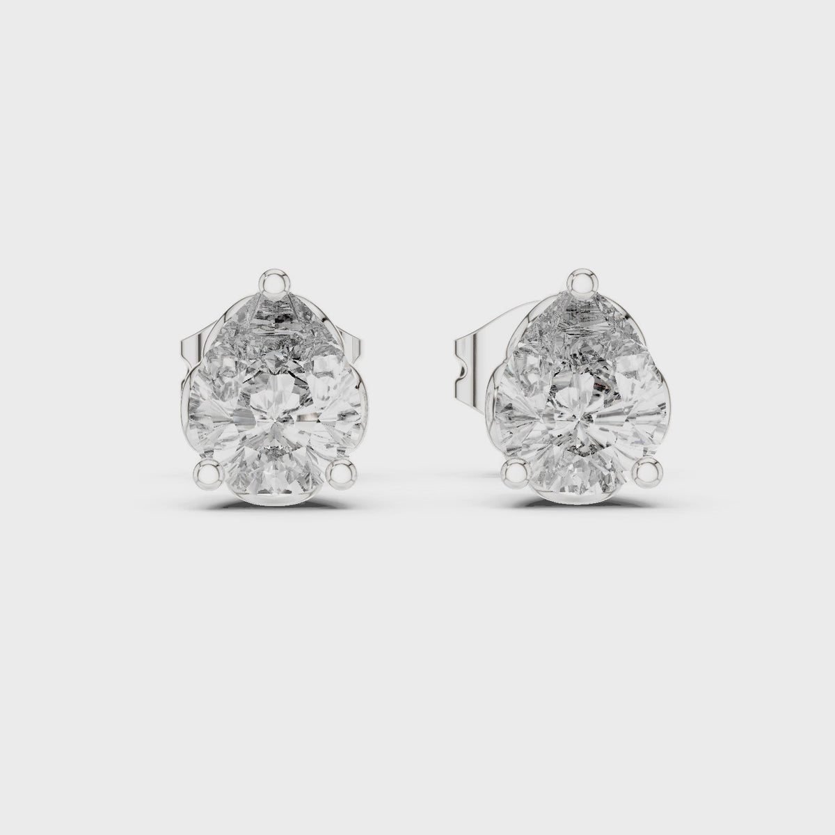 Elegant 0.80 CT Pear Cut Lab Grown Diamond Solitaire Stud Earrings, White Gold