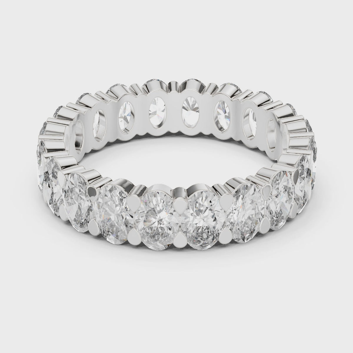 4.00 CT Oval Lab Grown Diamond Eternity Band, White Gold