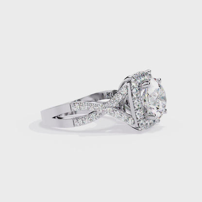 LGD Solitaire Ring Round Stone(3.47ct) In 14k Gold #LGD-RD-SR029