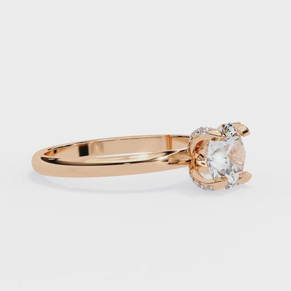 LGD Solitaire Ring Round  Stone (1.26ct) In 14K Gold