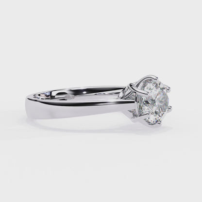 LGD Solitaire Ring Round  Stone (1.34ct) In 14K Gold