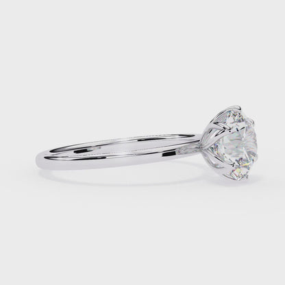 LGD Solitaire Ring Round  Stone (1.95ct) In 14K Gold
