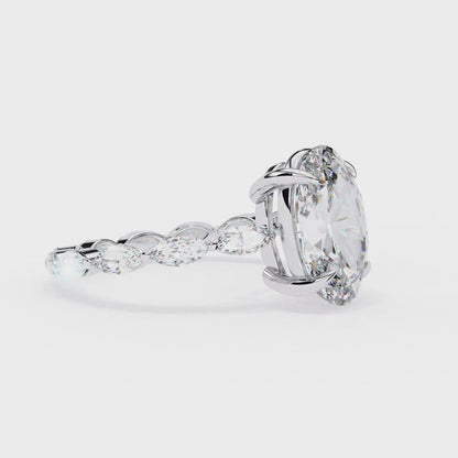 LGD Solitaire Ring Oval Stone (3.34ct) In 14K Gold    #LGD-OV-CD154