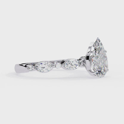 LGD Solitaire Ring Pear Stone (1.79ct) In 14K Gold    #LGD-PE-CD023