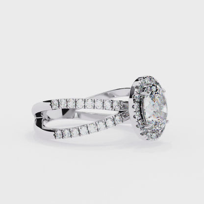 LGD Solitaire Ring Oval Stone (1.59ct) In 14K Gold