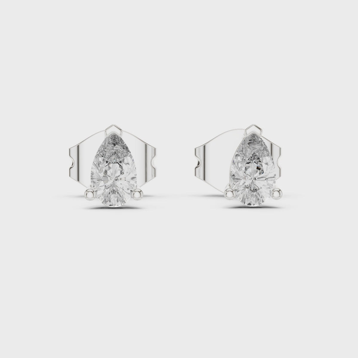 0.50 CT Minimal Pear Diamond Solitaire Earrings, White Gold