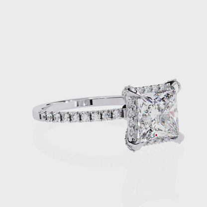 LGD Solitaire Ring Princess Stone (2.40ct) In 14K Gold