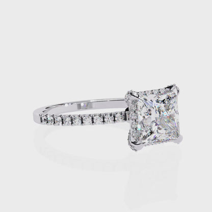 LGD Solitaire Ring Princess Stone (2.4ct) In 14K Gold