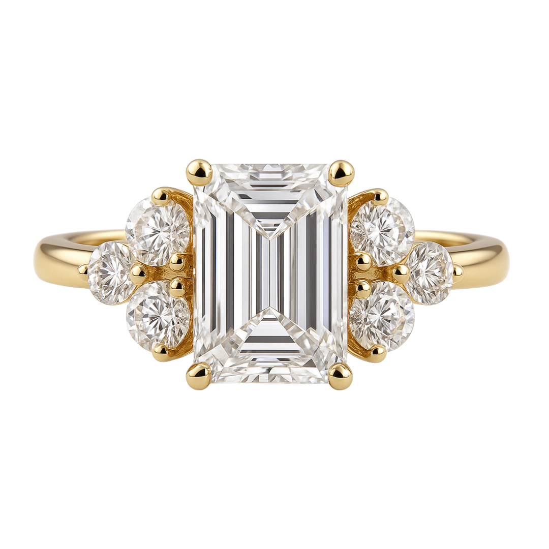 emerald round ring