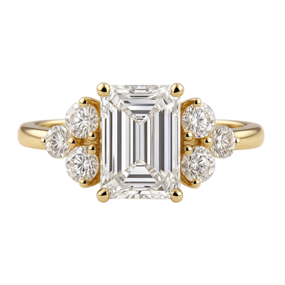 emerald round ring