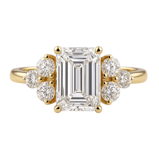 emerald round ring