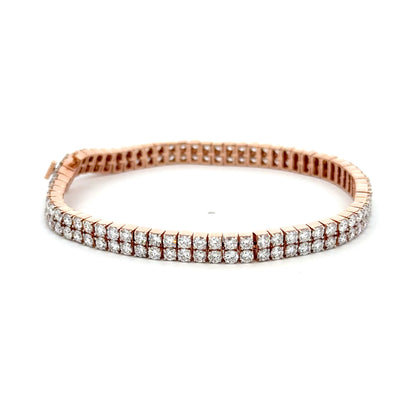 round brilliant lab diamond double chain bracelet