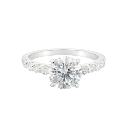 Diamond ring with a white background