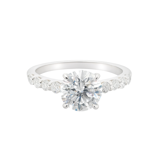 Diamond ring with a white background