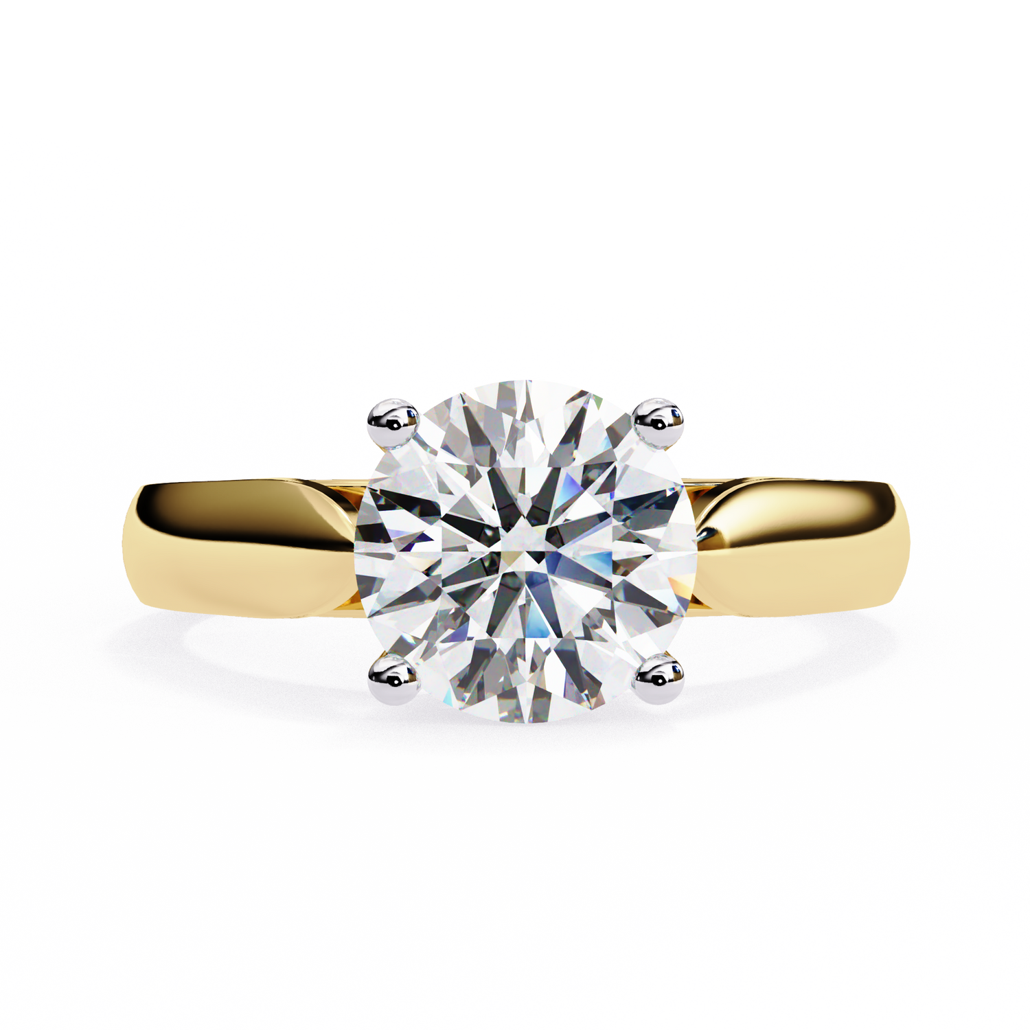 solitaire ring with a round lab diamond