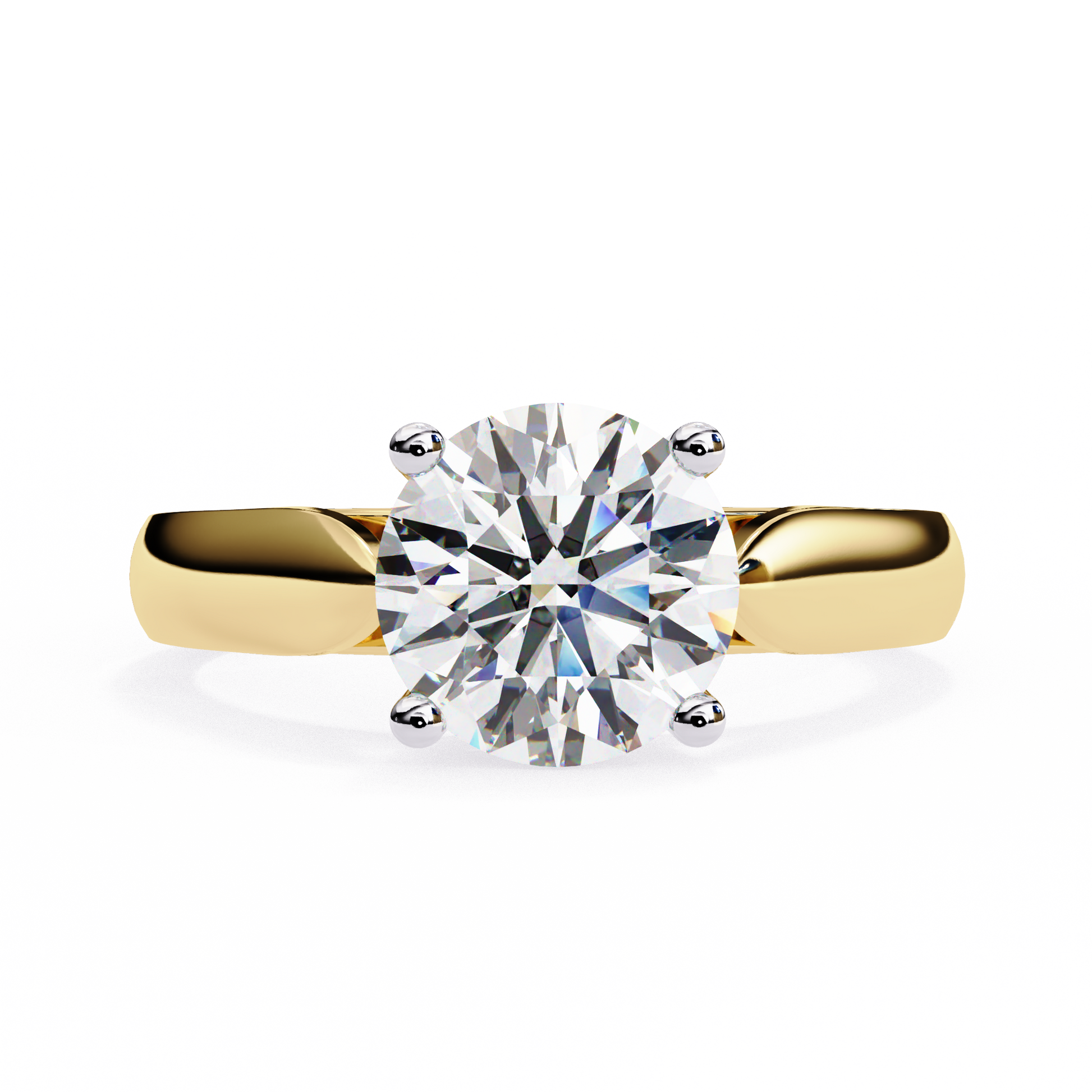 solitaire ring with a round lab diamond