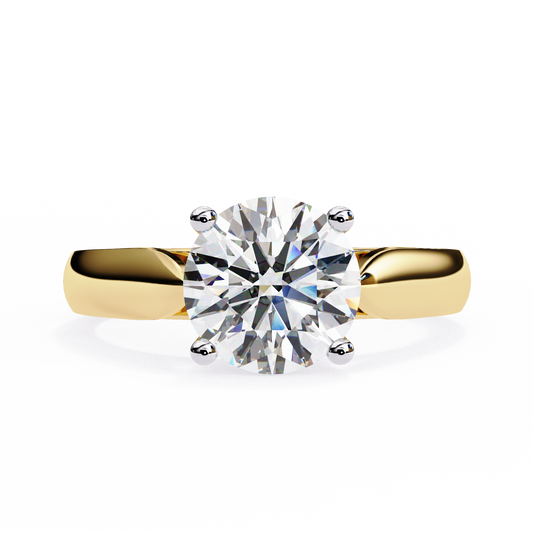 solitaire ring with a round lab diamond