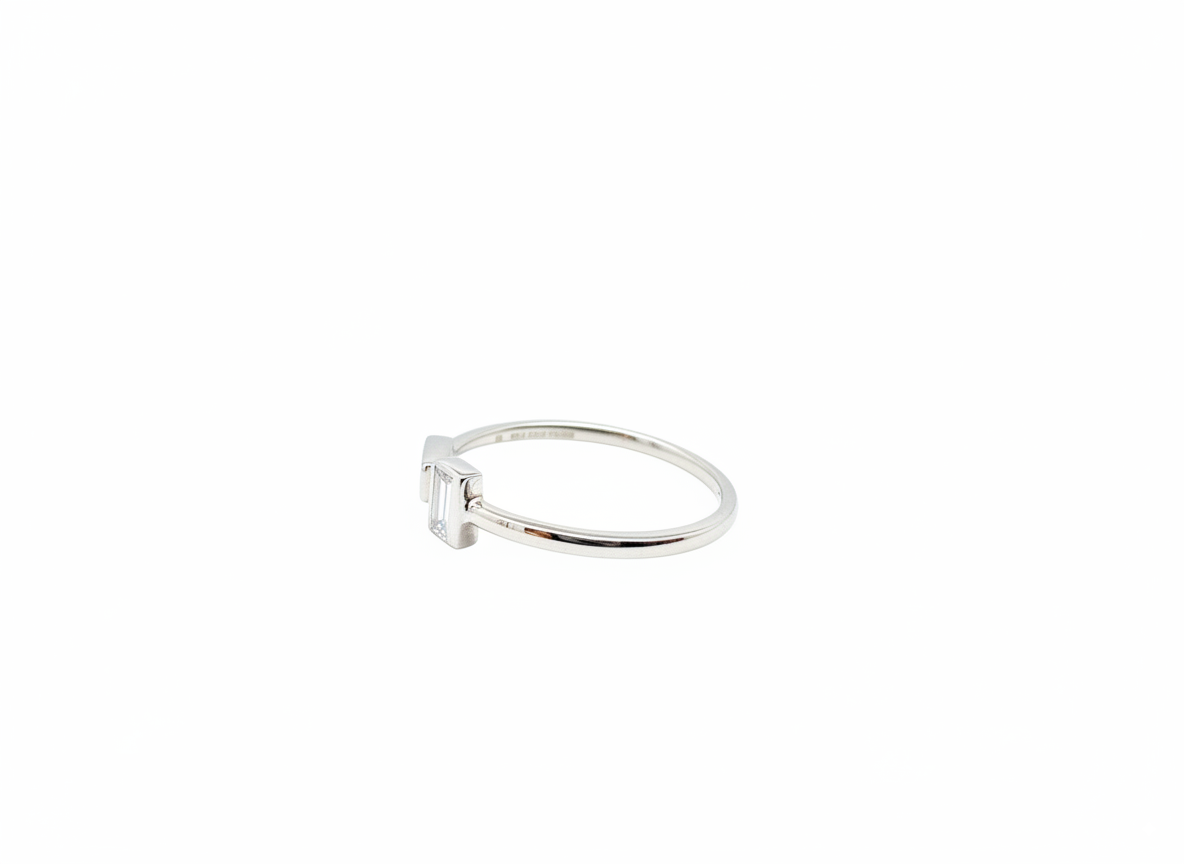 two lab baguette diamond band ring side69